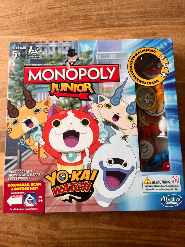 Monopoly Junior Yo-Kai Watch Bordspel, Een of twee spelers, Ophalen of Verzenden, Zo goed als nieuw