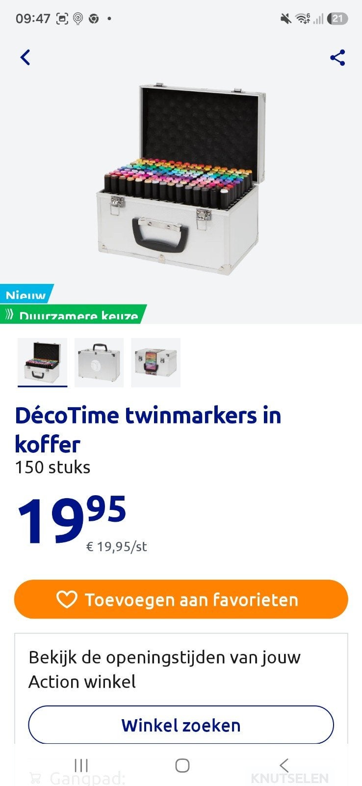 DécoTime Twinmarkers in koffer - 150 stuks, Ophalen, Overige thema's, Nieuw, Meerkleurig