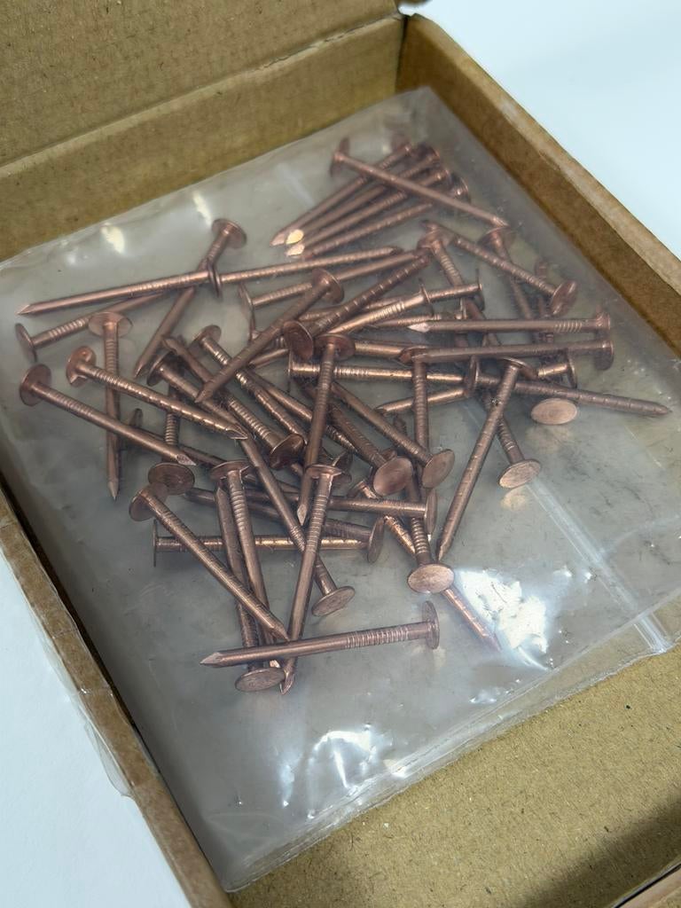 50X Set Koperen daknagels 40mm x 2.65mm 50 stuks leiennagels, Doe-het-zelf en Verbouw, Dakpannen en Dakbedekking, Overige materialen