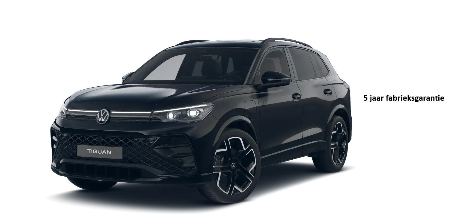 Volkswagen Tiguan 1.5 eHybrid 272PK DSG R-LINE SPORT LEDER/H, Auto's, Euro 6, 4 cilinders, Zwart, Hybride Elektrisch/Benzine
