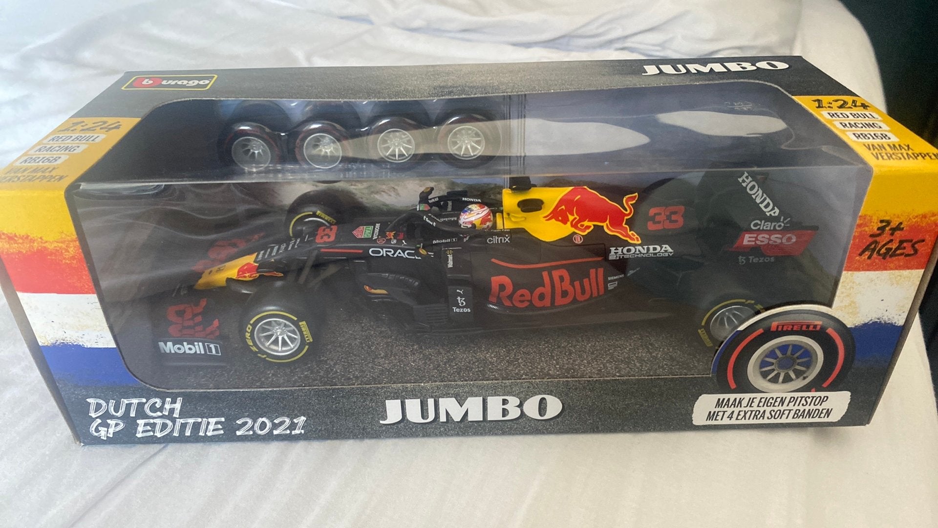 Max verstappen auto 2021 jumbo editie, Verzenden, Nieuw, Auto, Bburago