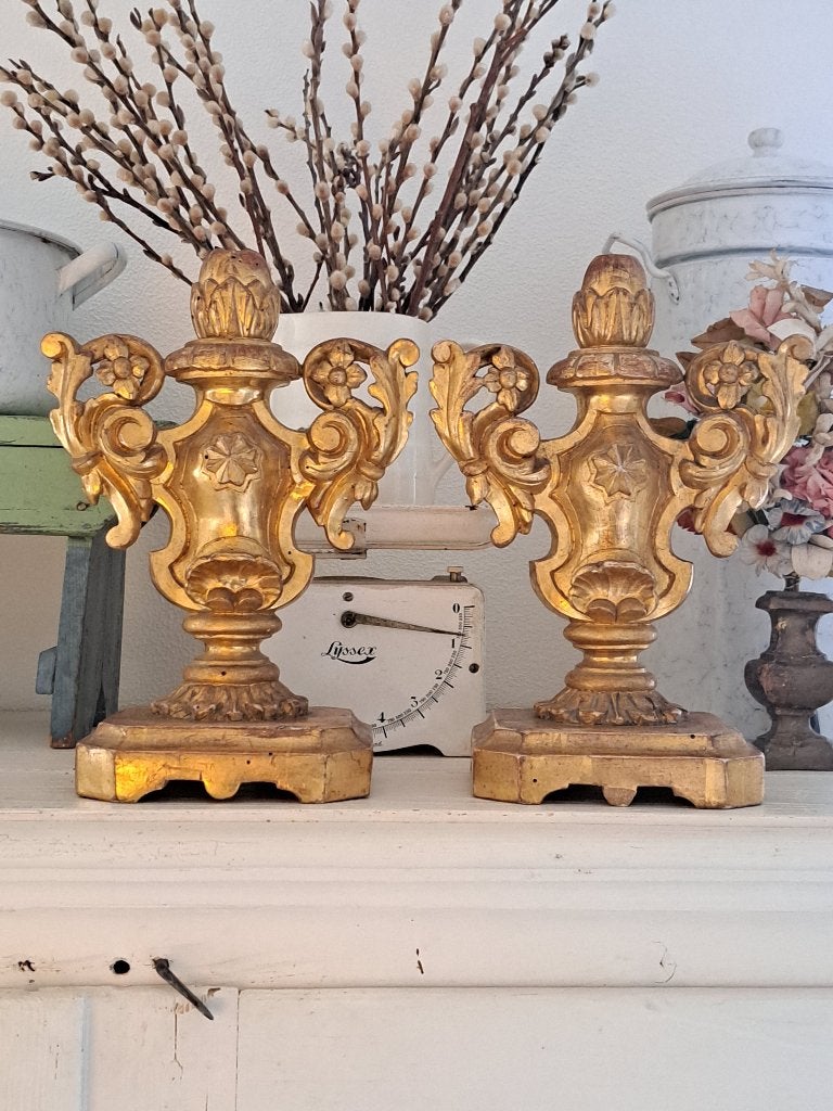 Antieke Houten Vergulde Altaar stukken, Ophalen of Verzenden