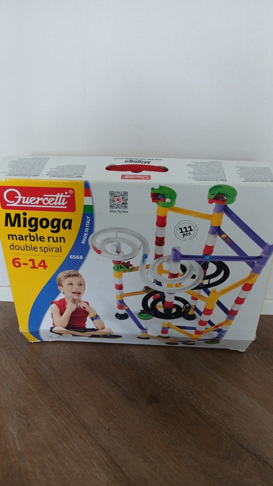 Quercetti Migoga knikkerbaan dubbele spiraal, Ophalen, Gebruikt, Bouwen