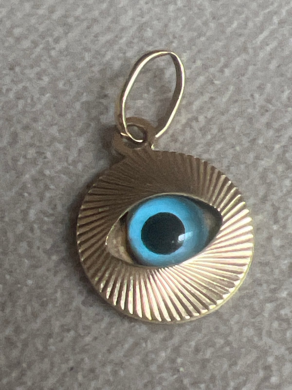 Gouden Hanger met Boze Oog - Beschermend Sieraad, Ophalen of Verzenden, Gebruikt, Goud, Overige voorstellingen