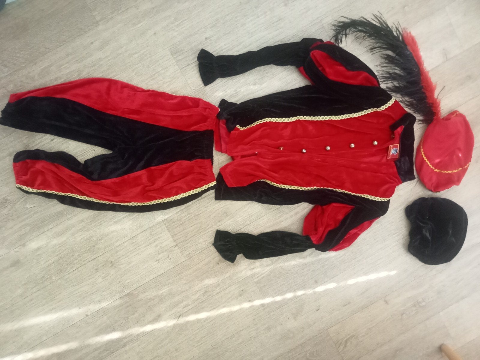 Compleet (zwarte) Piet pak maat S, Kleding | Dames, Kerstmis of Sinterklaas, Ophalen of Verzenden, Kleding, Maat 36 (S)