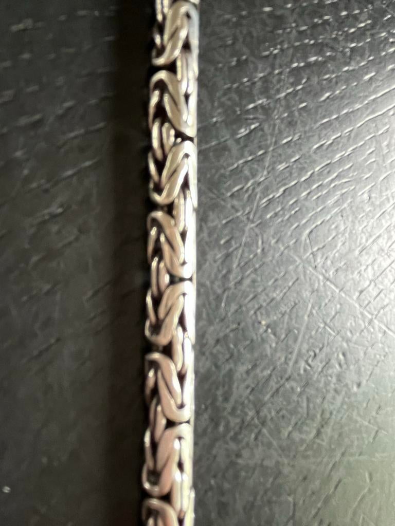 Zilveren armband met koningsschakel, Ophalen, Gebruikt, Zilver