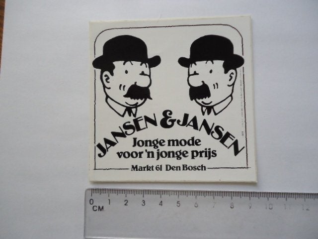 sticker 1978 Kuifje Herge strip Jansen Lombard den bosch, Verzamelen, Verzenden, Zo goed als nieuw