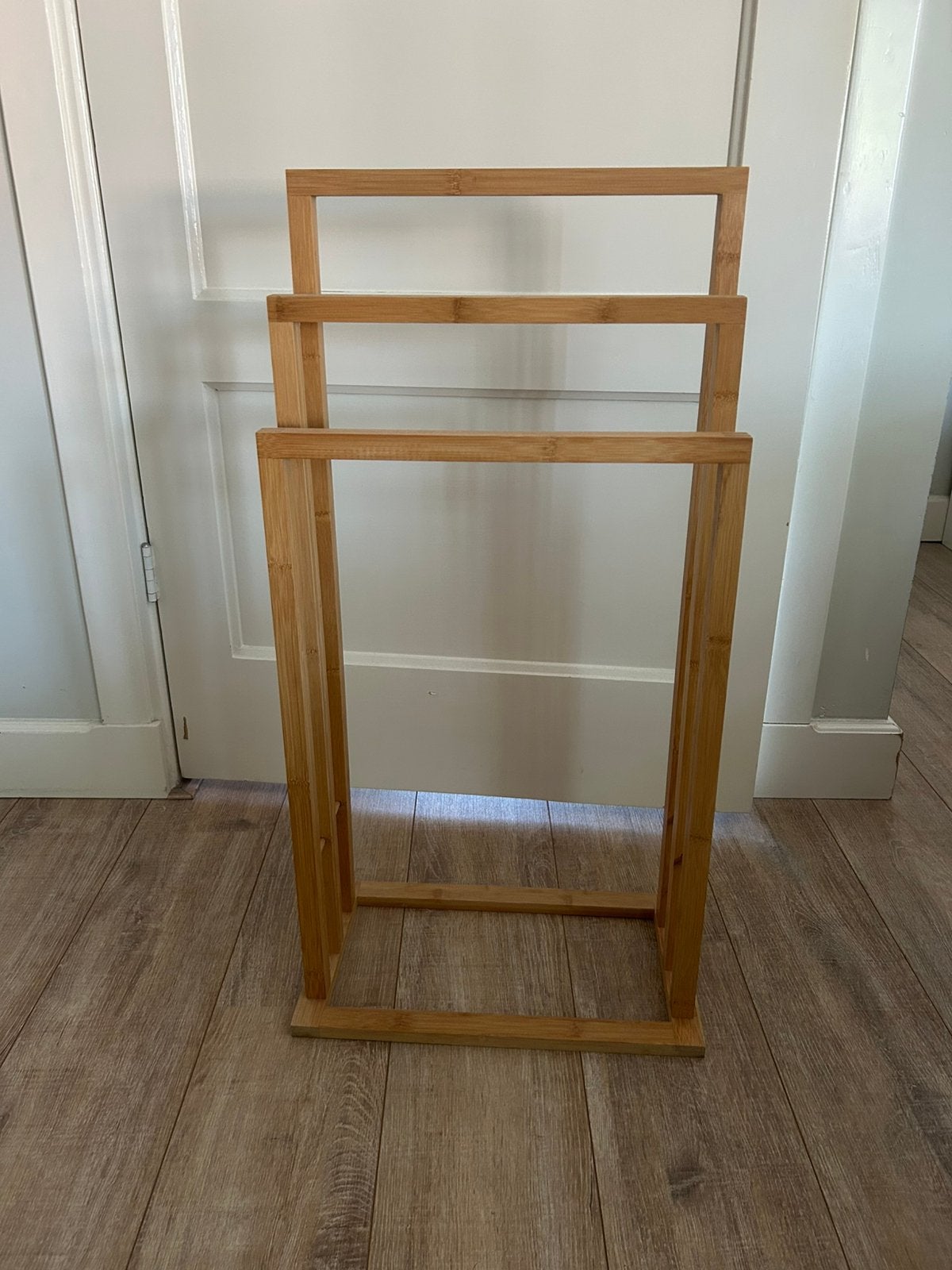Handdoekenrek hout, Huis en Inrichting, Ophalen, Zo goed als nieuw, Bruin, Handdoekenrek