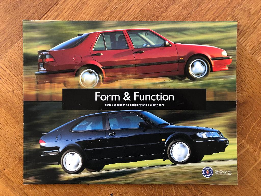 Saab Form & Function Engelstalige folder 1995, Boeken, Auto's | Folders en Tijdschriften, Nieuw, Overige merken, Verzenden