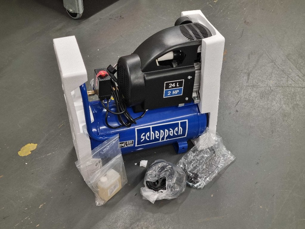 Scheppach Compressor HC26 24L - Defect met kleine gebreken, Gebruikt, 6 tot 10 bar, Ophalen of Verzenden, 200 tot 400 liter/min