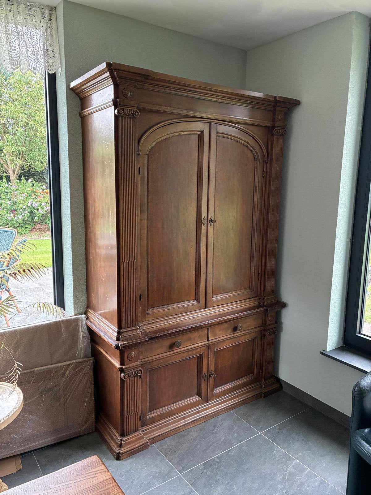 Antieke Klooster kast, Gebruikt, 100 tot 150 cm, Eikenhout, 150 tot 200 cm
