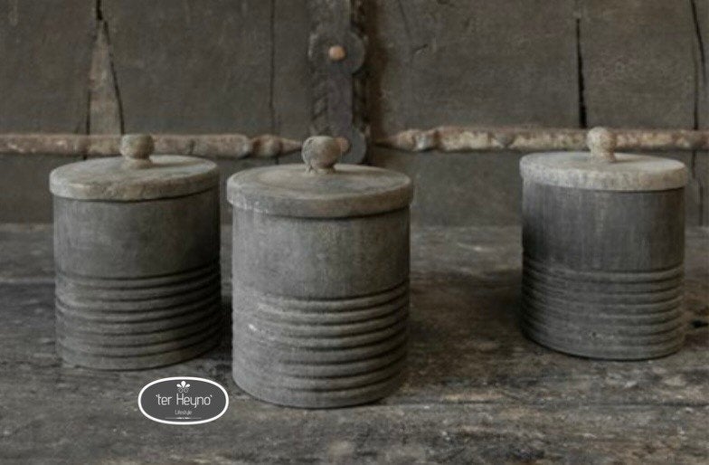 Houten pot met deksel bakje hout stoer sober landelijk