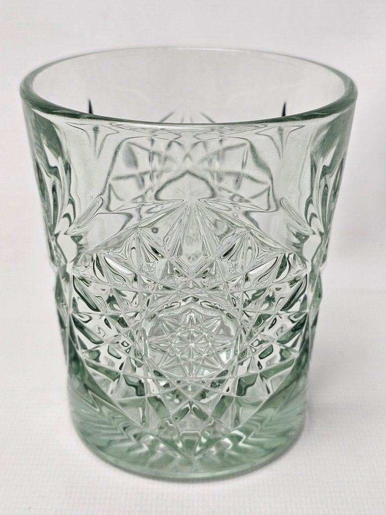 # Libbey Hobstar Tumbler glas groen, Glas of Glazen, Gebruikt, Ophalen of Verzenden, Glas