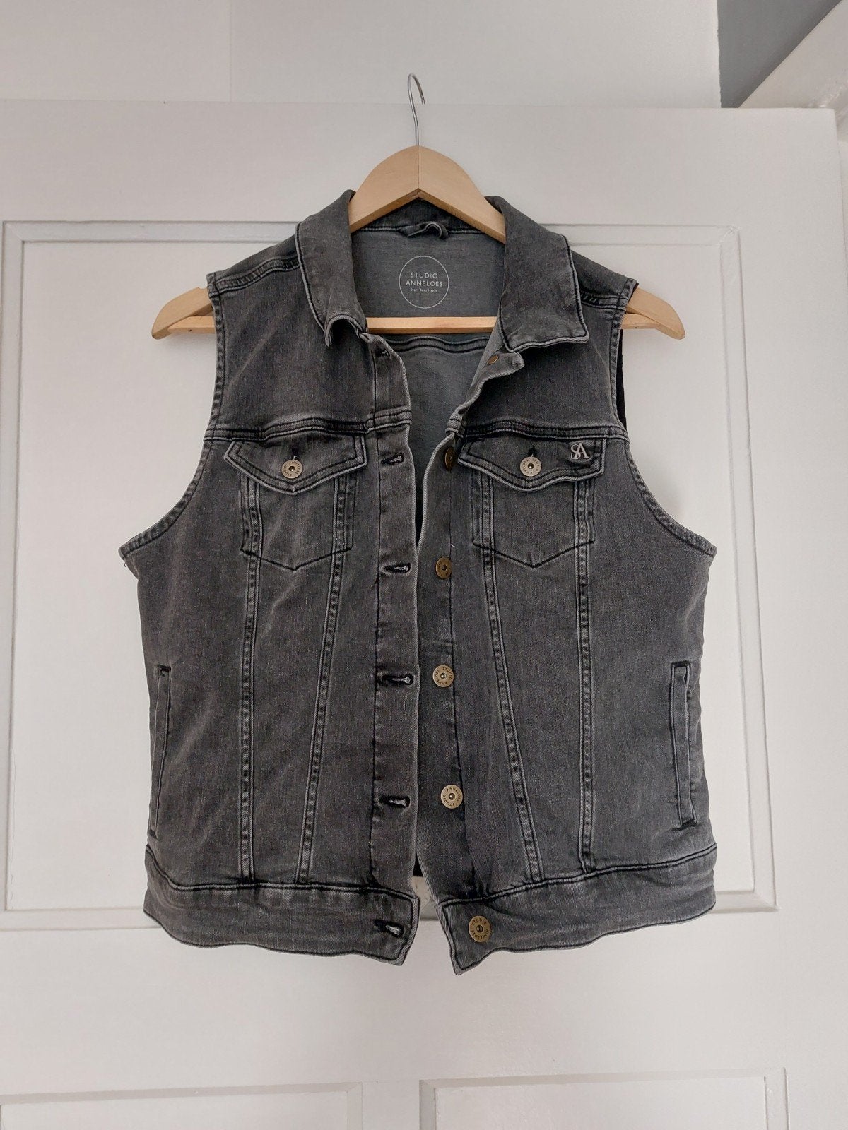 studio anneloes spijker gilet, Kleding | Dames, Ophalen of Verzenden, Zo goed als nieuw, Maat 38/40 (M), Blauw