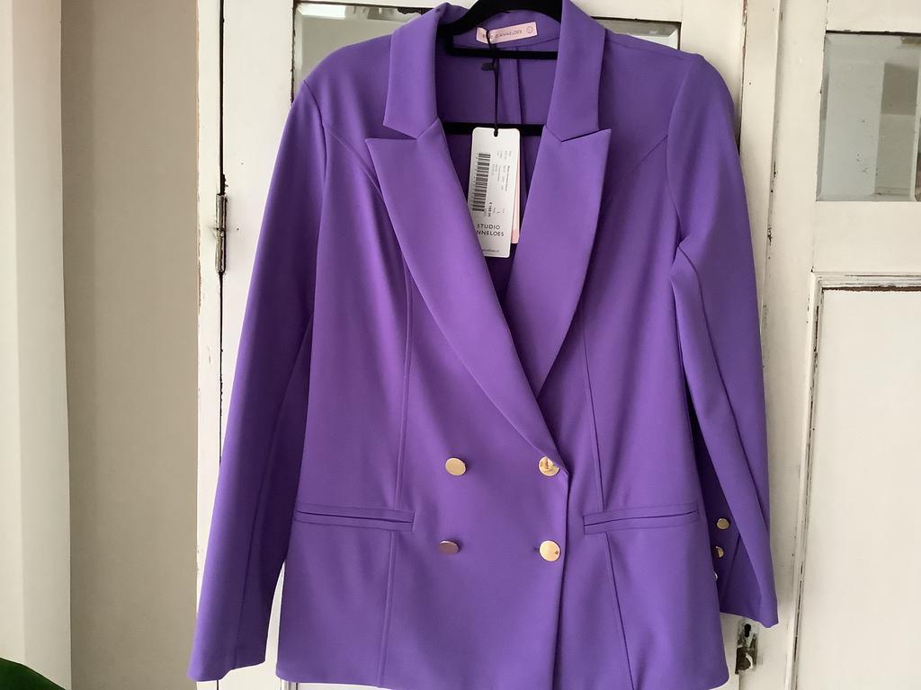 NIEUW Studio Anneloes bonded travelstof blazer L, Paars, Maat 42/44 (L), Nieuw, Ophalen of Verzenden