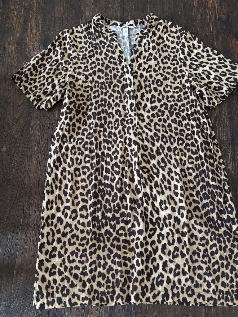 Jurk panterprint van H&M maat XS, H&M, Bruin, Ophalen of Verzenden, Zo goed als nieuw