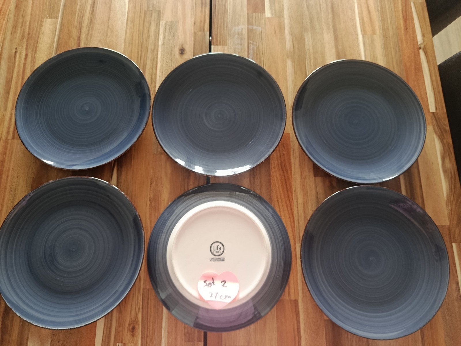 6x LiFa Living Borden - 27 cm - Zo goed als nieuw, Ophalen of Verzenden, Zo goed als nieuw, Overige stijlen, Bord(en)