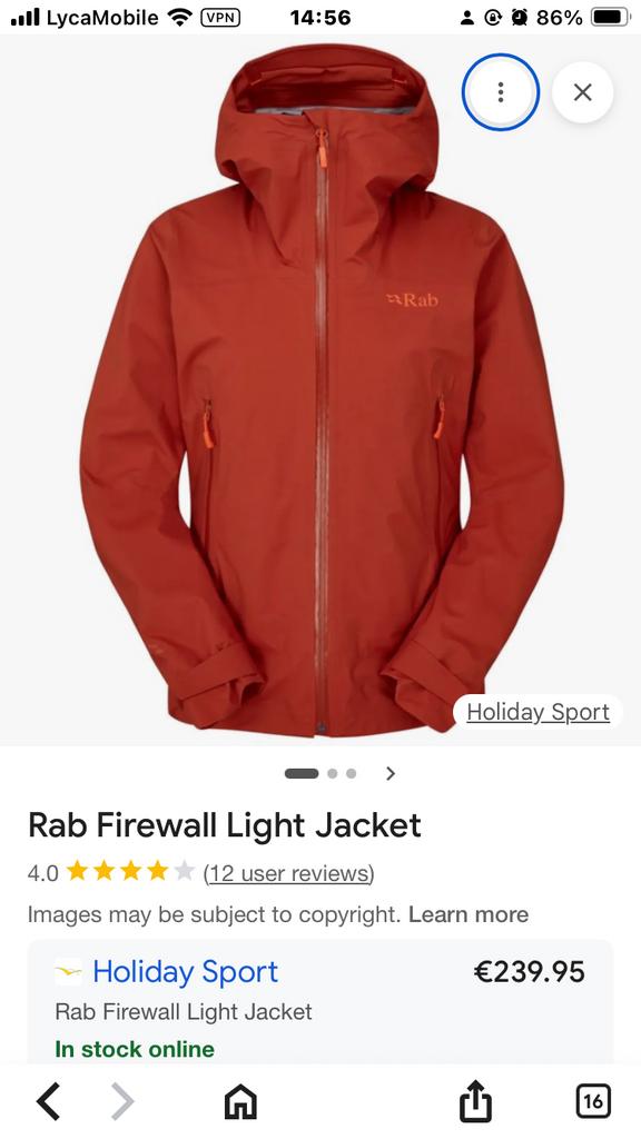 Rab waterdichte jas - Ideaal voor outdoor avonturen, Ophalen of Verzenden, Nieuw, Maat 56/58 (XL), Rood