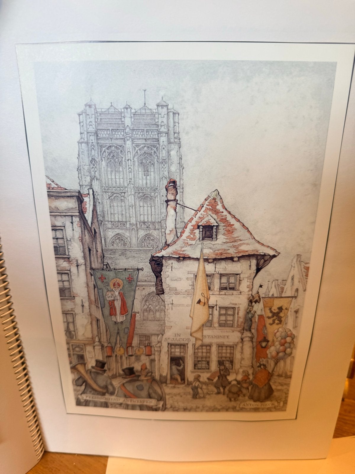 Circa 40 Anton Pieck Prenten: Nostalgisch Straatbeelden., Ophalen, Print, Prent
