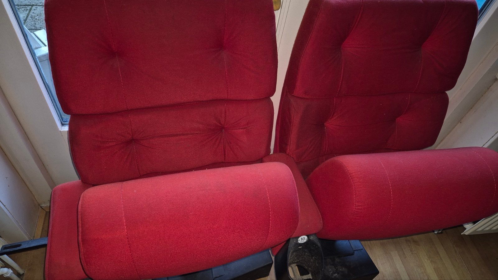Te koop set bioscoopstoelen., Antiek en Kunst, Ophalen