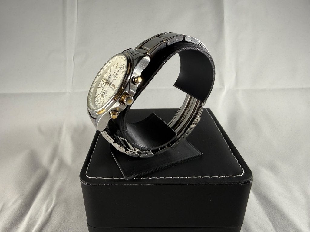 Seiko Chronograph Two-Tone, Staal, Polshorloge, Ophalen of Verzenden, Seiko