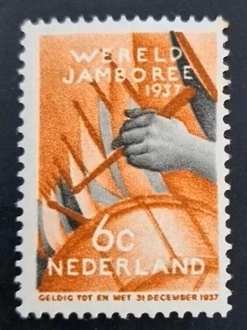 Nederland 1937 - nvph 294 - 5e Wereldjamboree ( verdikte N ), Ophalen of Verzenden, T/m 1940
