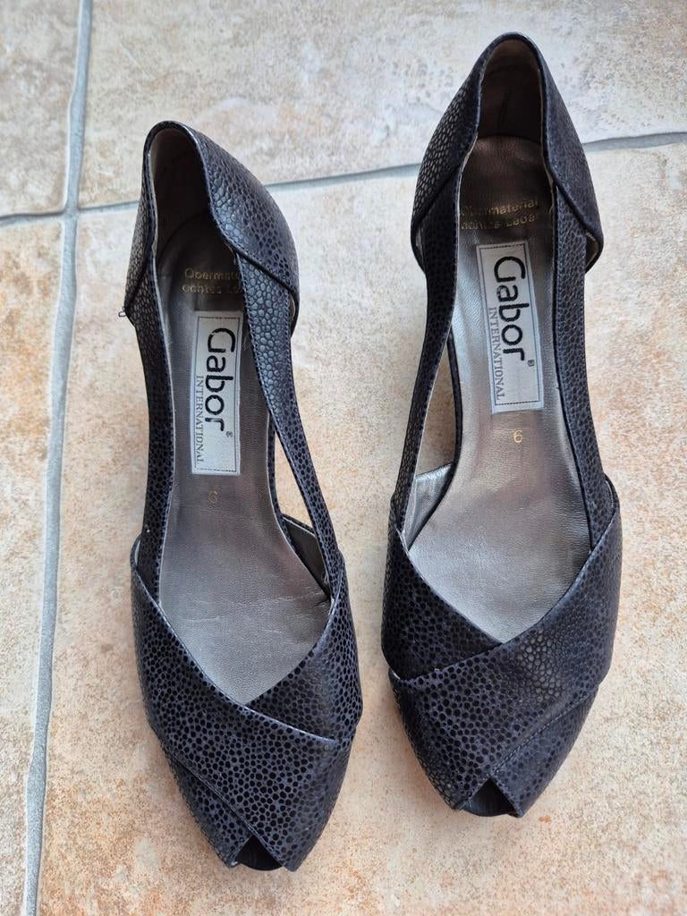 Gabor peeptoe pumps maat 6/ 39 donkerblauw, Ophalen of Verzenden, Zo goed als nieuw, Blauw