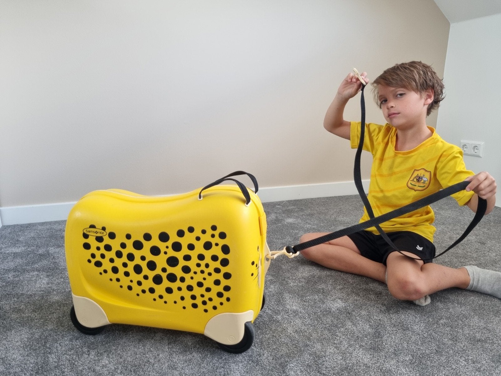 Samsonite Kinderkoffer Cheeta Dream Rider, Sieraden, Tassen en Uiterlijk, Koffers, Gebruikt, 50 tot 60 cm, Hard kunststof, 35 tot 45 cm