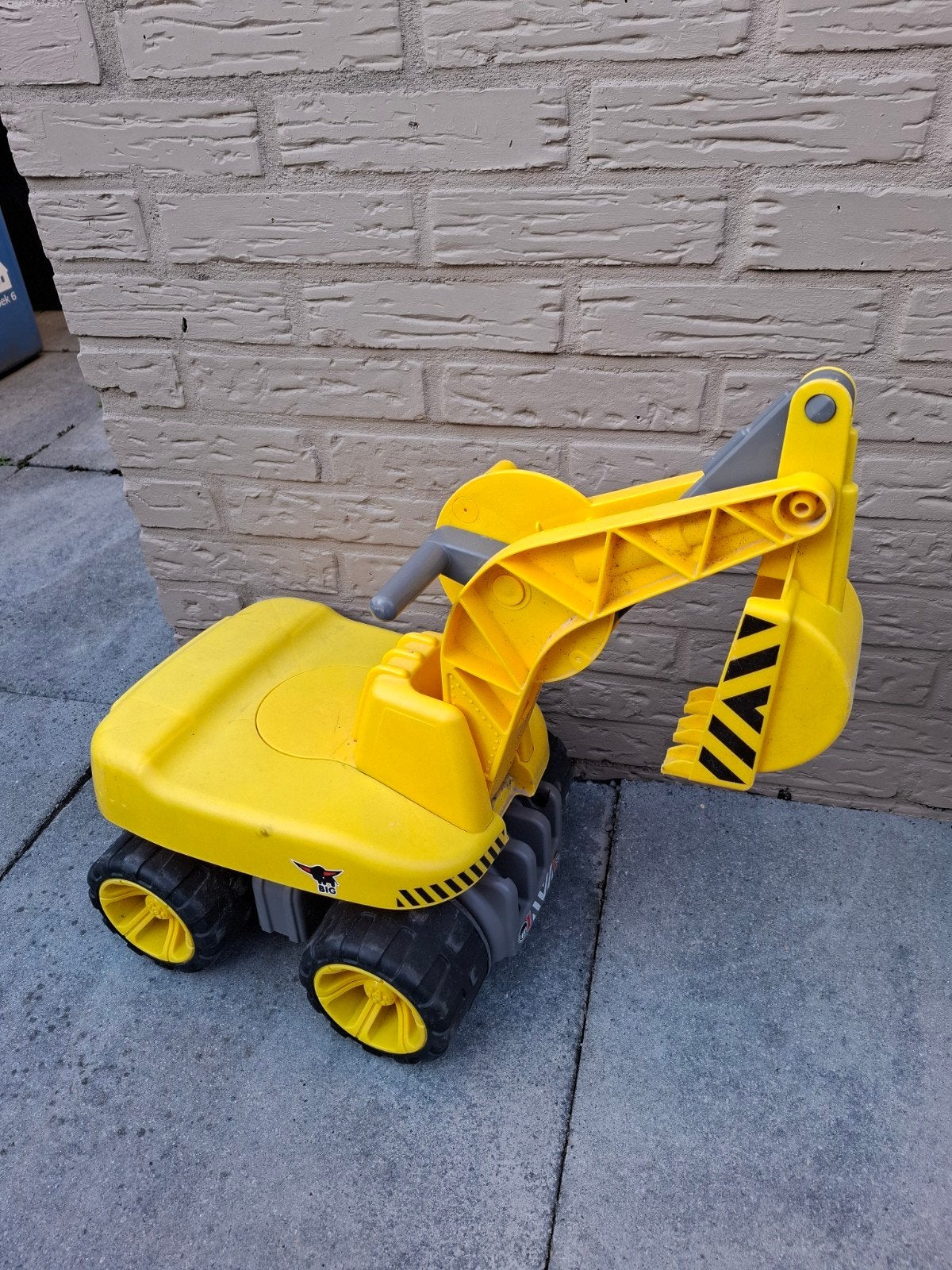 Gele BIG Bobby Digger Graafmachine Speelgoed, Ophalen, Zo goed als nieuw