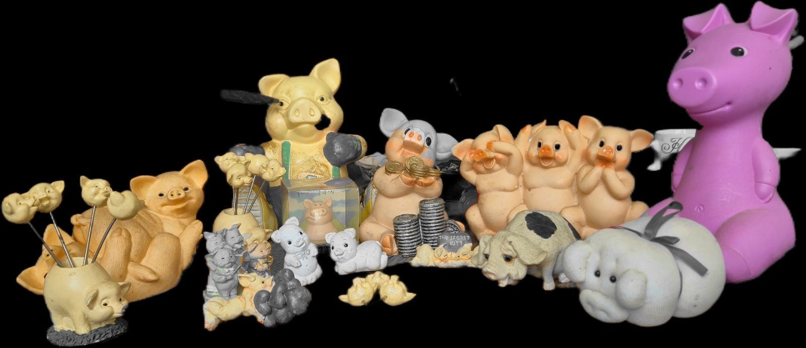 collectie varkentjes: 19 items,spaarpotten, beeldjes en meer, Ophalen, Zo goed als nieuw