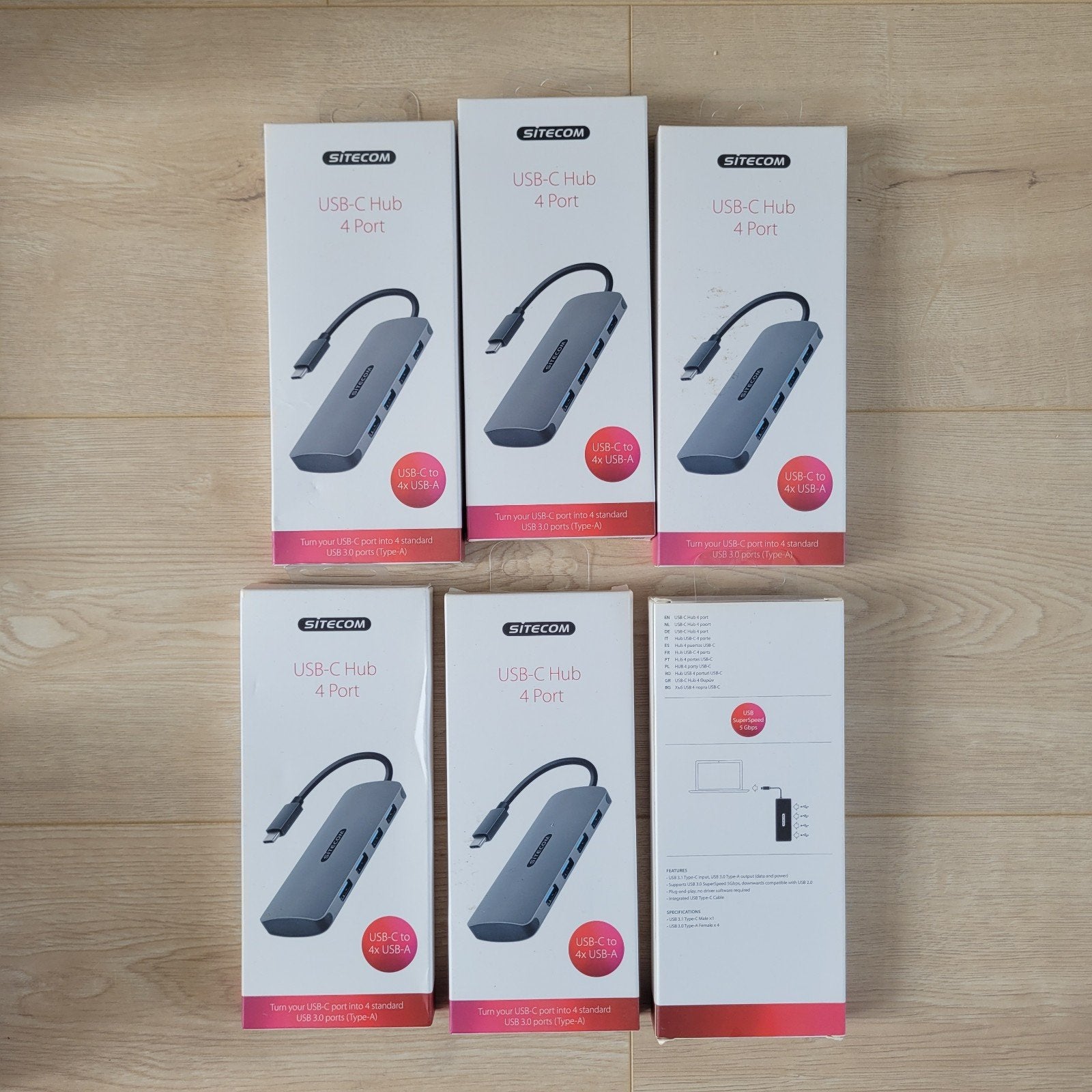 USB C HUB naar 4x usb A - Sitecom CN-383, Ophalen of Verzenden, Nieuw