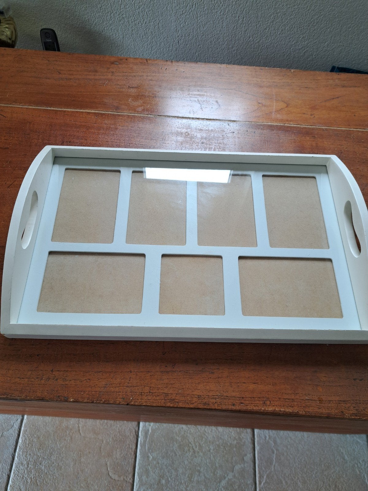 dienblad kunnen foto's in, Ophalen, Gebruikt, Rechthoekig, Hout