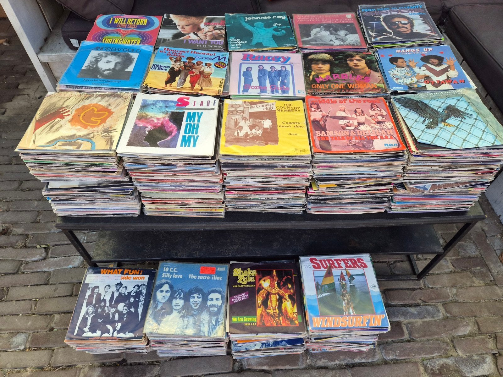 grote partij vinyl singles engelstalig, Ophalen, Gebruikt, 7 inch