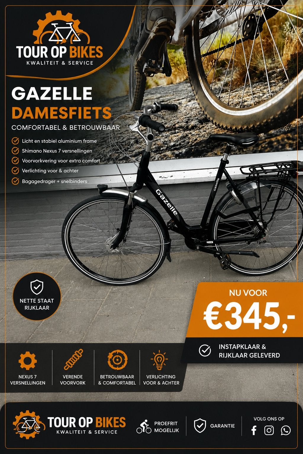 Gazelle Orange Plus Nexus 7 Damesfiets 57 cm ZGAN, Fietsen en Brommers, Fietsen | Dames | Damesfietsen, Ophalen, Versnellingen
