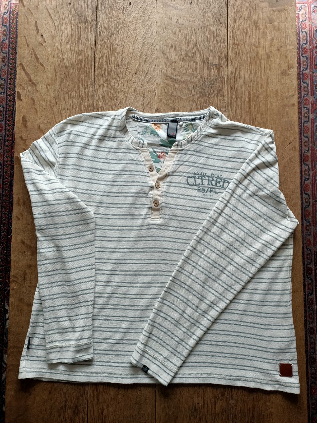 Shirt met lange mouw ecru groen gestreept 3XL, Ophalen of Verzenden, Gedragen, Groen, Cult Edition