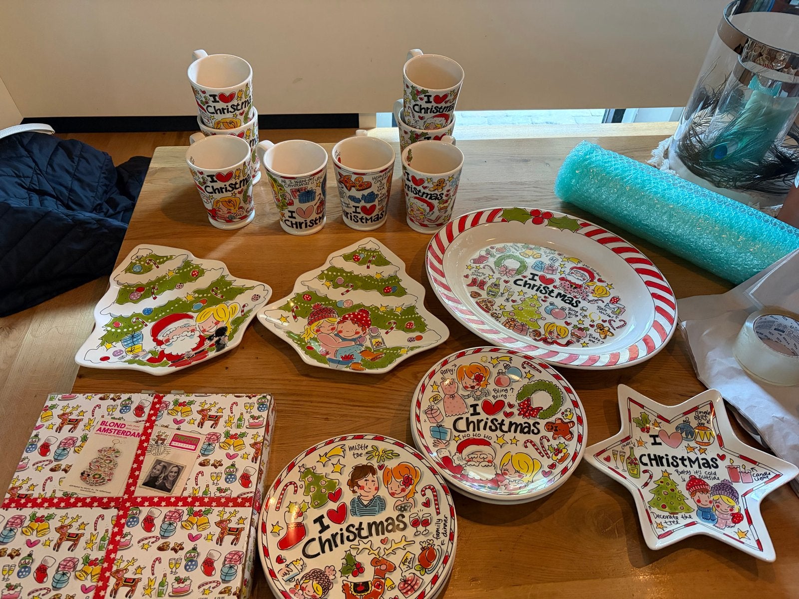 Blond Amsterdam Kerst Servies met Etagere, Ophalen, Zo goed als nieuw, Aardewerk, Blond Amsterdam