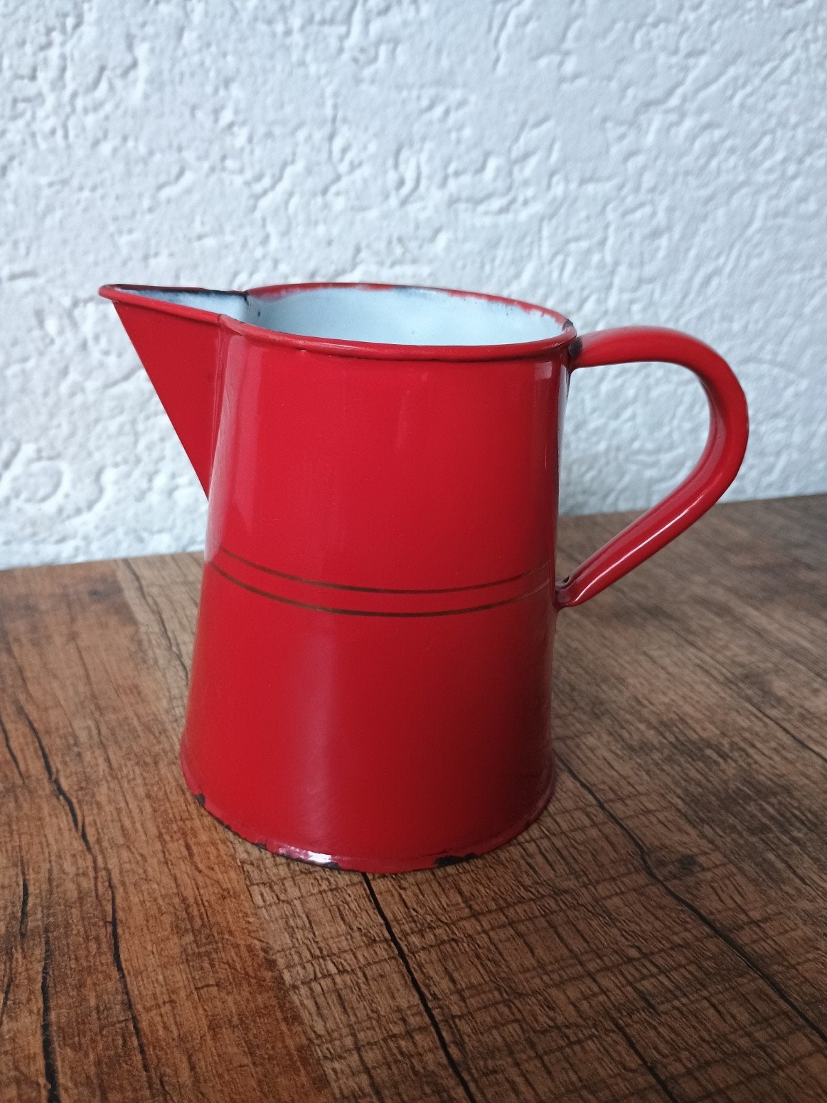 Oud rood emaille kannetje, Ophalen of Verzenden