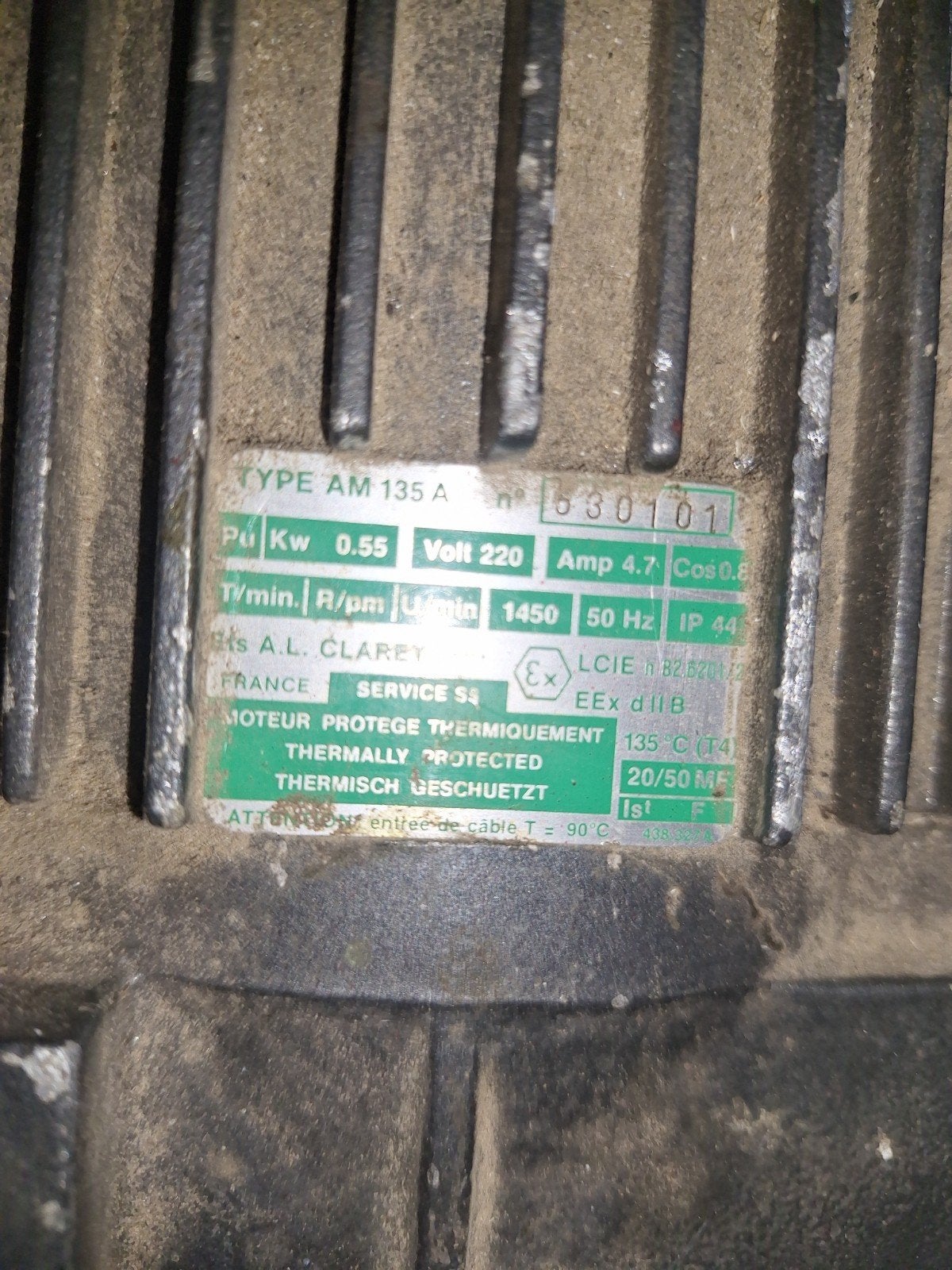 Elektromotor 0.55 kW, 220V, 1450 t/min, Doe-het-zelf en Verbouw, Ophalen of Verzenden