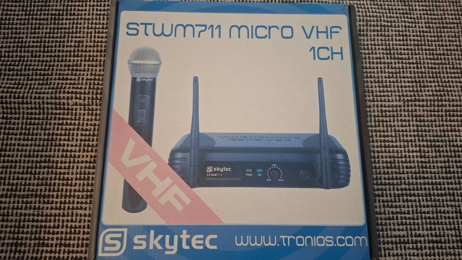 Skytec STWM711 VHF Draadloos Microfoonsysteem, Ophalen of Verzenden, Zo goed als nieuw, Zangmicrofoon, Draadloos