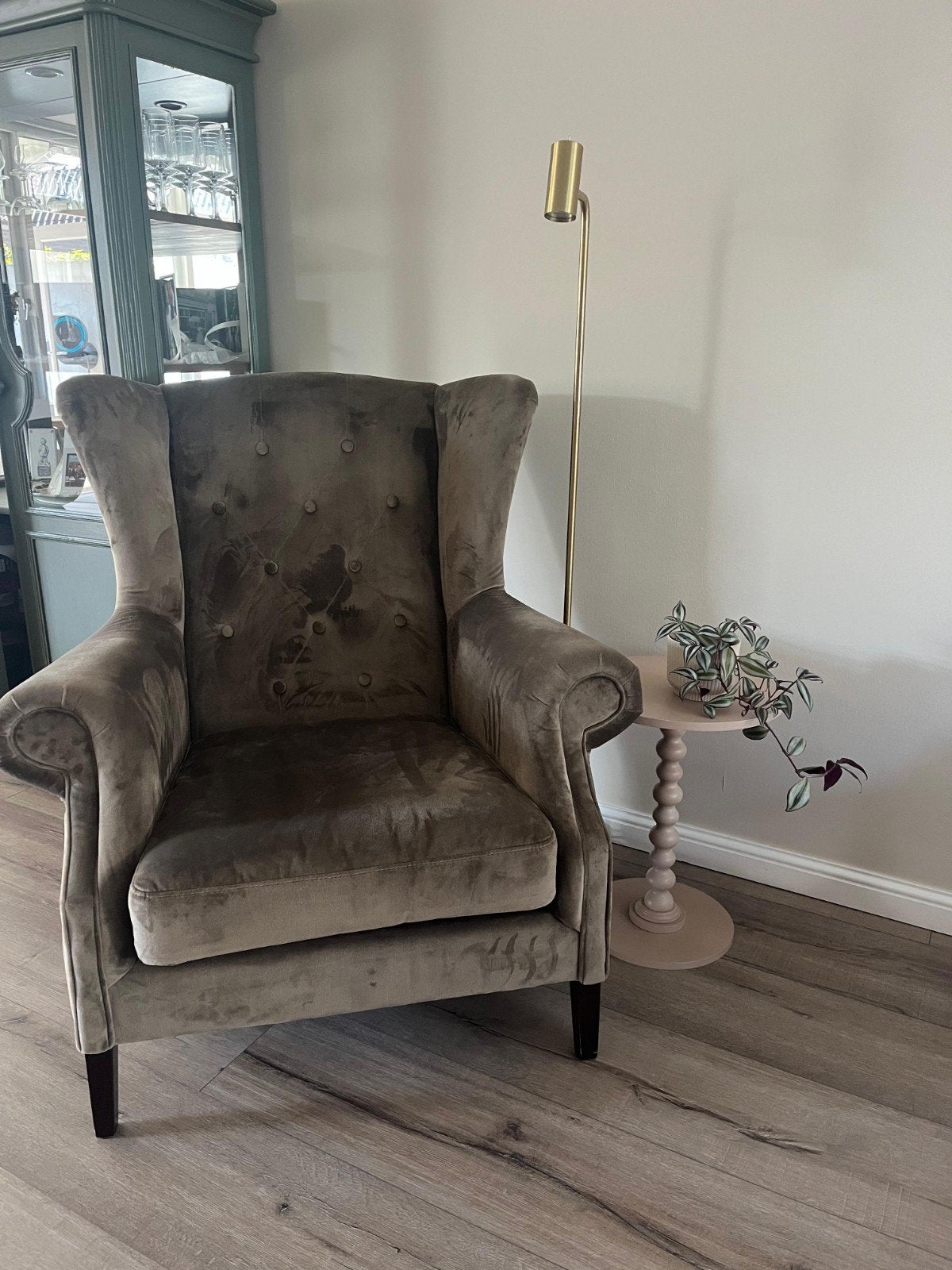 Comfortabele fauteuil olijf groen, Huis en Inrichting, Fauteuils, Ophalen, Gebruikt, 75 tot 100 cm, 75 tot 100 cm