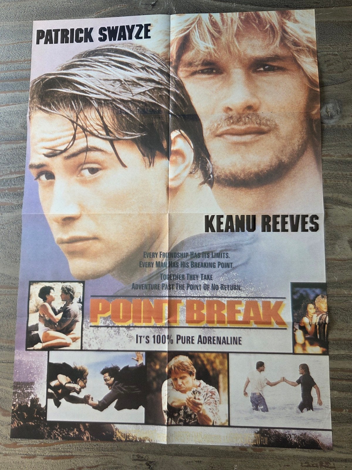Point Break (1991) Filmposter - Patrick Swayze, Ophalen of Verzenden, Zo goed als nieuw, A1 t/m A3, Film en Tv