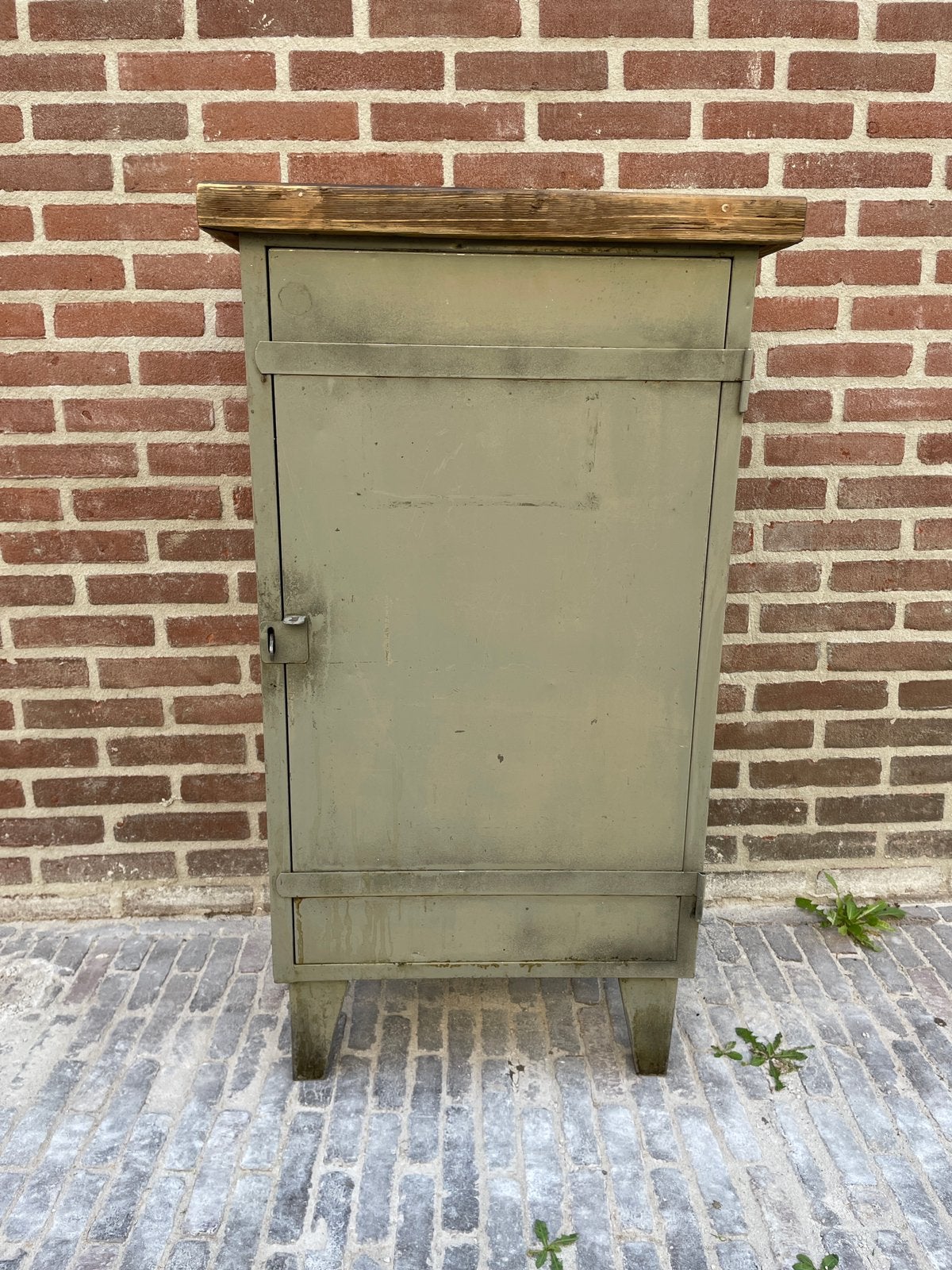 Vintage ijzeren werkplaatskast - industriële ijzeren kast, Ophalen