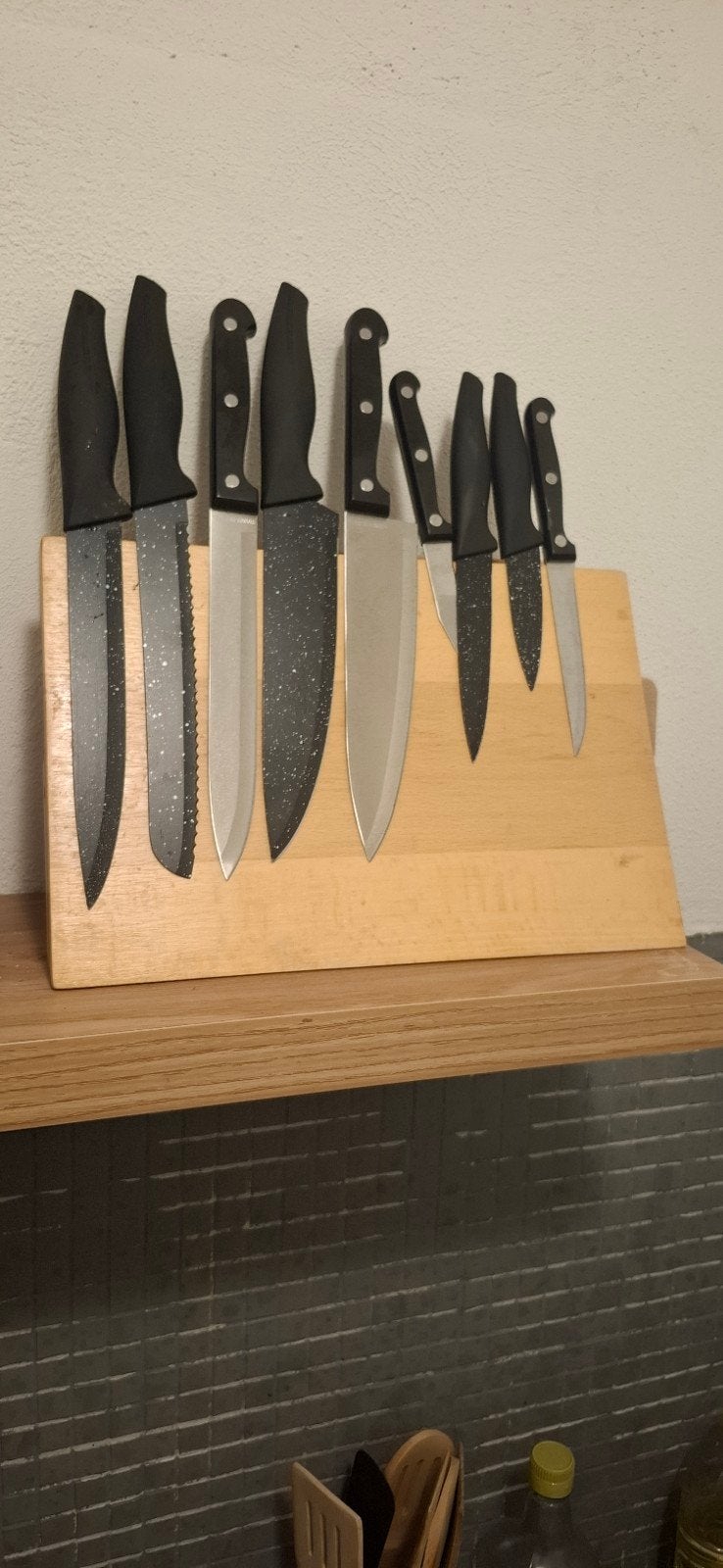 Magnetisch messenblok van hout, Huis en Inrichting, Keuken | Keukenbenodigdheden, Hout, Ophalen of Verzenden, Bruin, Overige typen