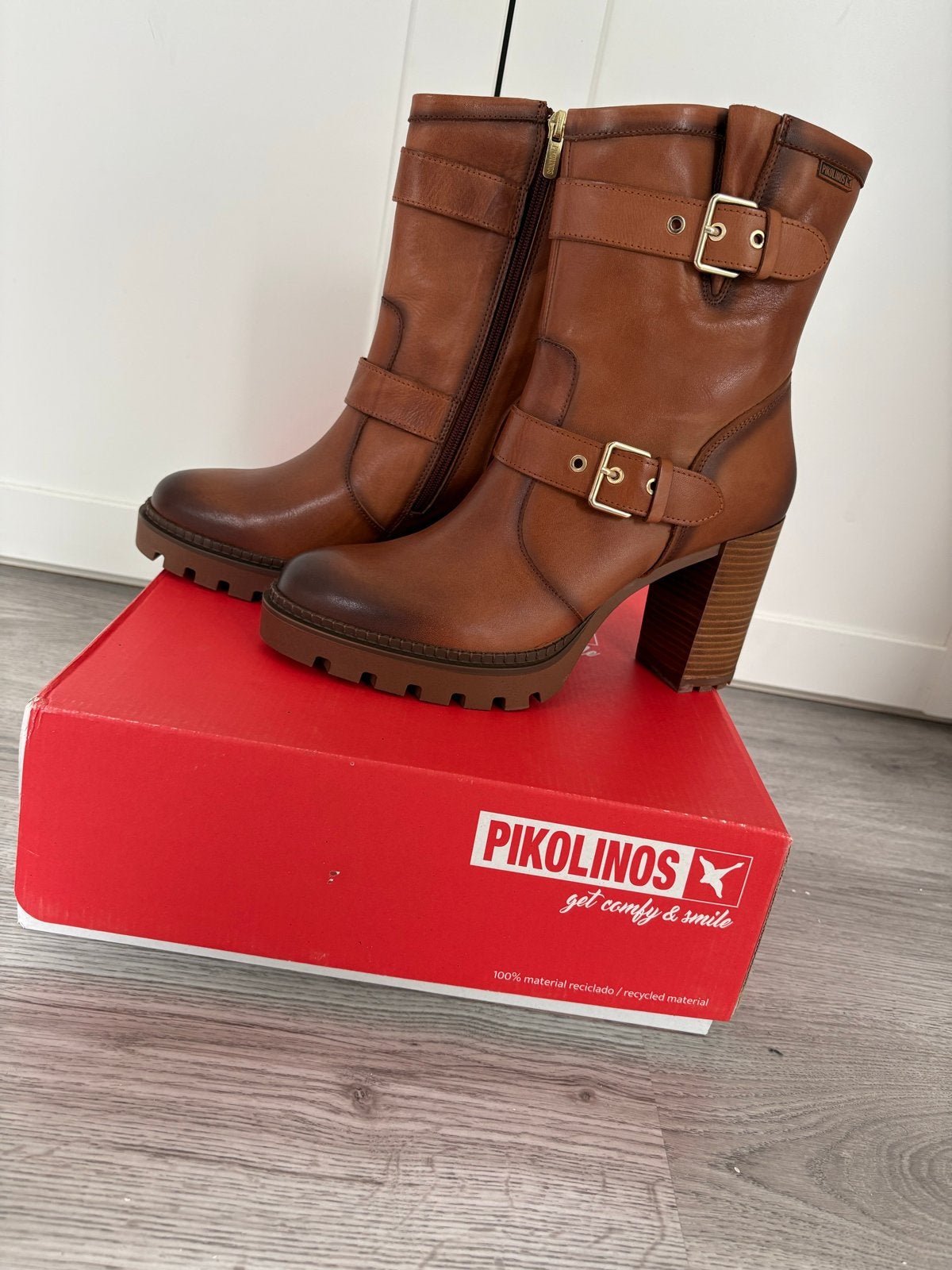 Pikolinos leren laarzen met hak - Nieuw, Kleding | Dames, Schoenen, Bruin, Nieuw, Ophalen of Verzenden, Schoenen met hoge hakken