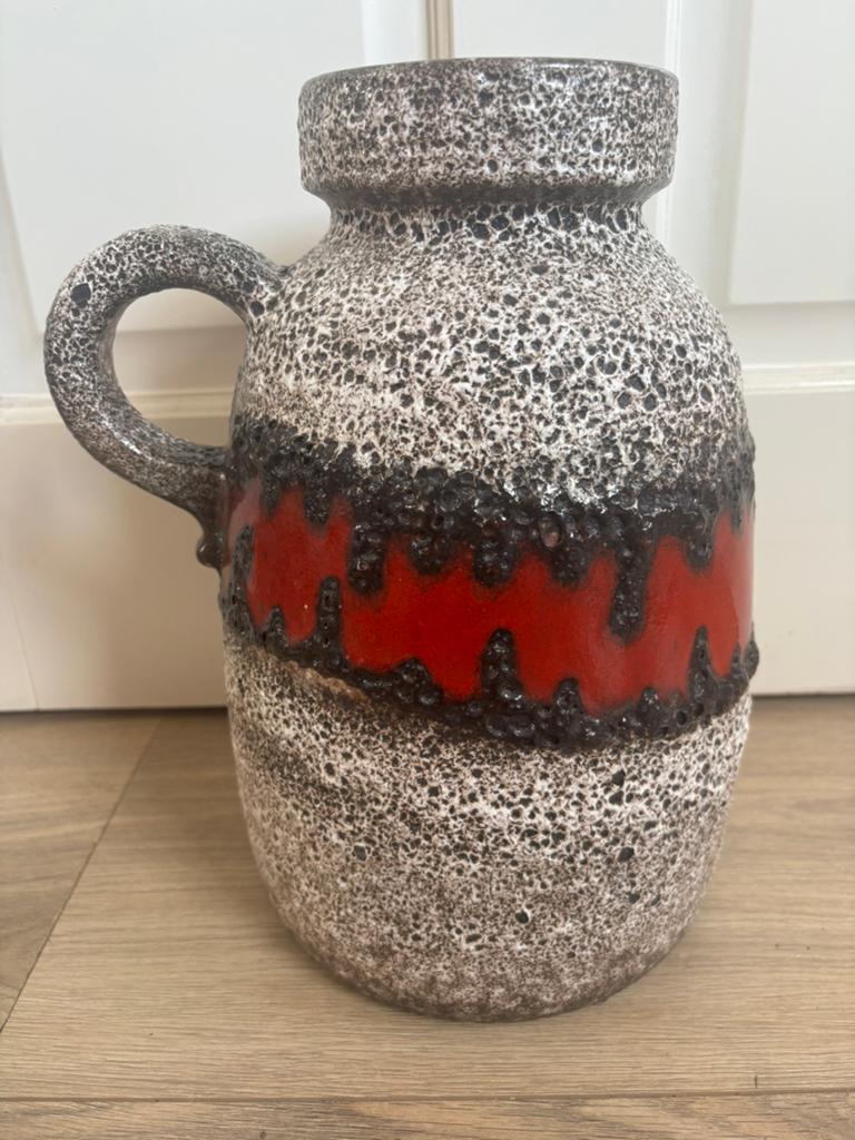 Grote West-Germany lava vaas rood bruin, Ophalen