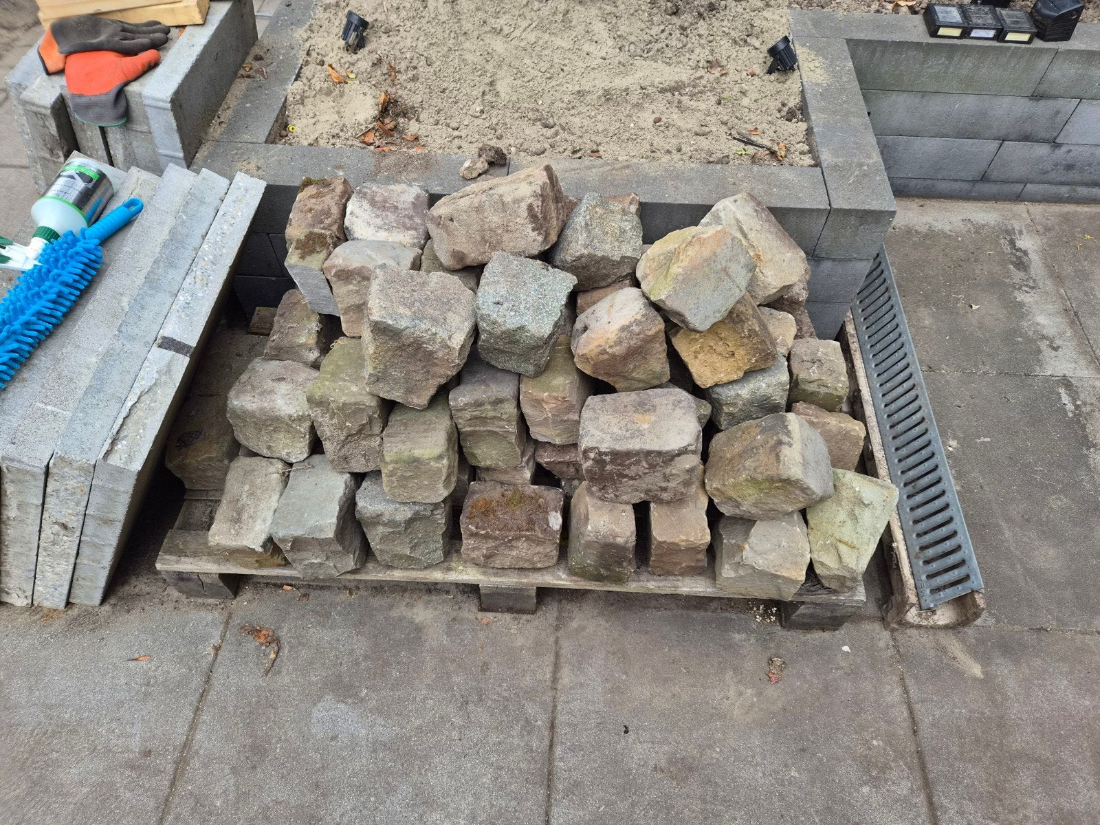 50-70 Basalt Kinderkopjes / Keien - Ophalen, Tuin en Terras, Grind, Keien en Split, Ophalen