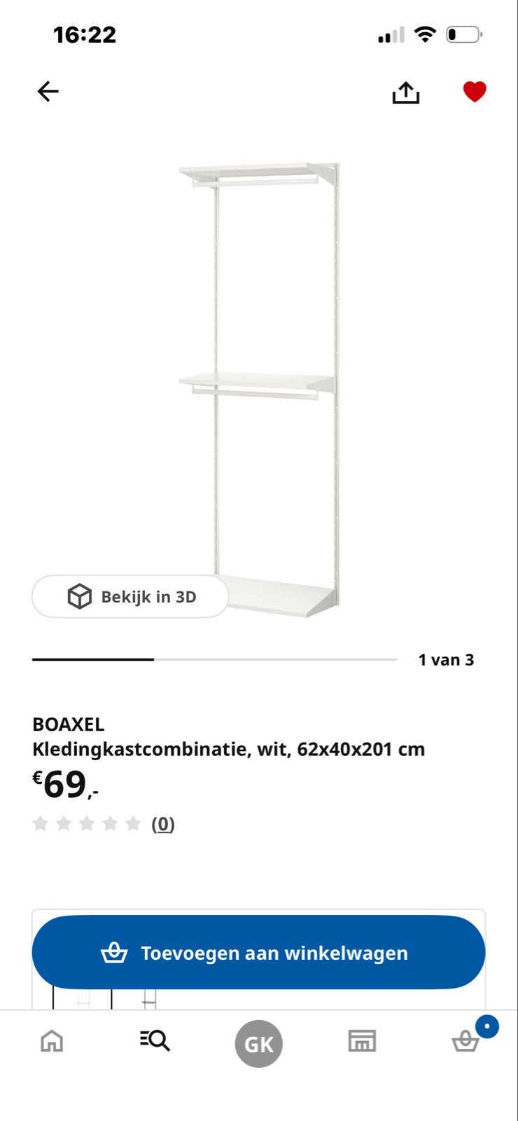 2 x IKEA Boaxel Kledingrek Systeem - Complete Set, Huis en Inrichting, Kasten | Kledingkasten, Ophalen, Met plank(en), 200 cm of meer