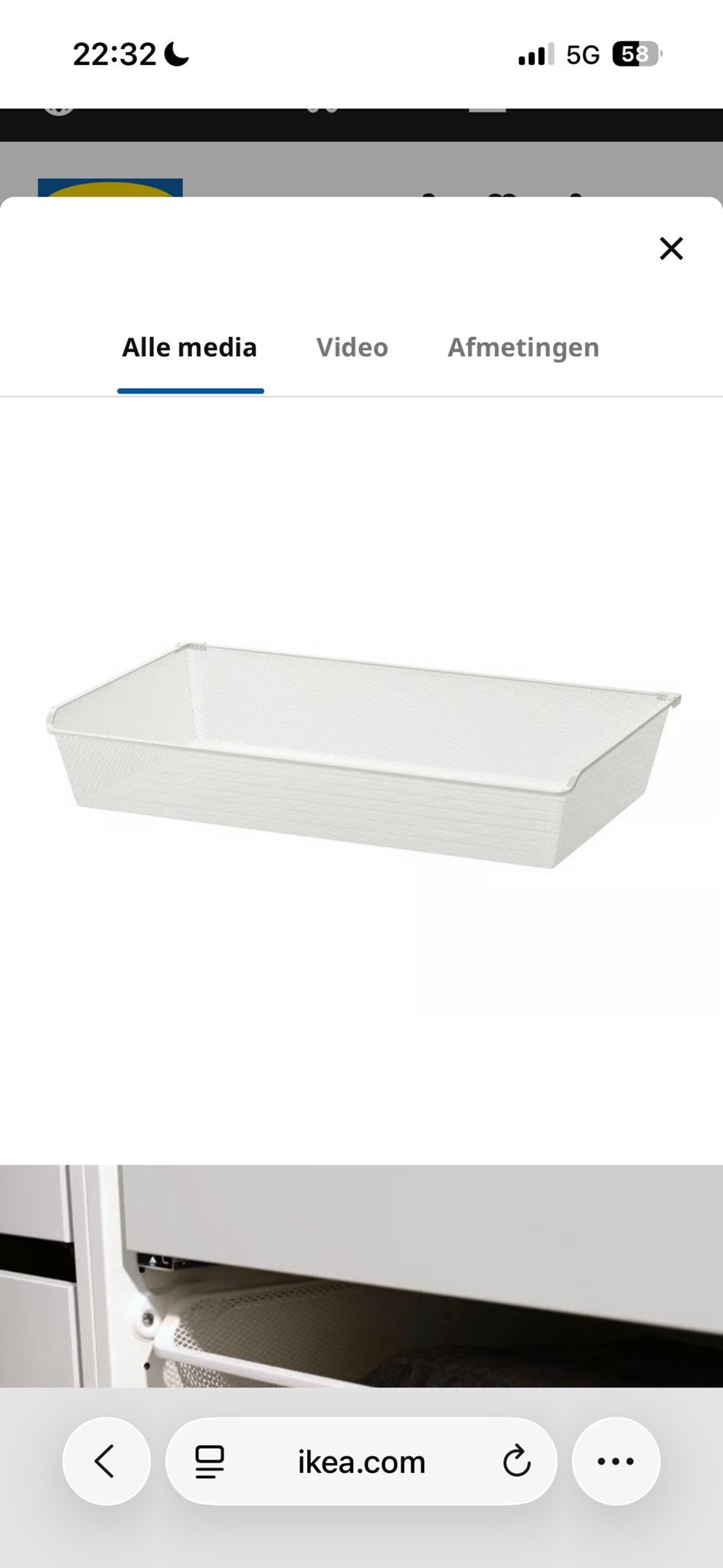 4x IKEA PAX manden voor kledingkast - Wit metaal, Ophalen, Gebruikt, 200 cm of meer, 50 tot 100 cm