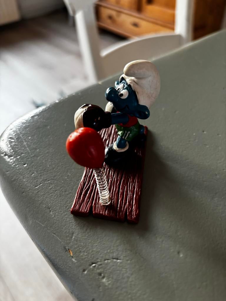 Bokssmurf - Zeldzaam Smurfen Figuurtje in Topstaat, Ophalen of Verzenden, Zo goed als nieuw, Overige Smurfen, Poppetje, Figuurtje of Knuffel