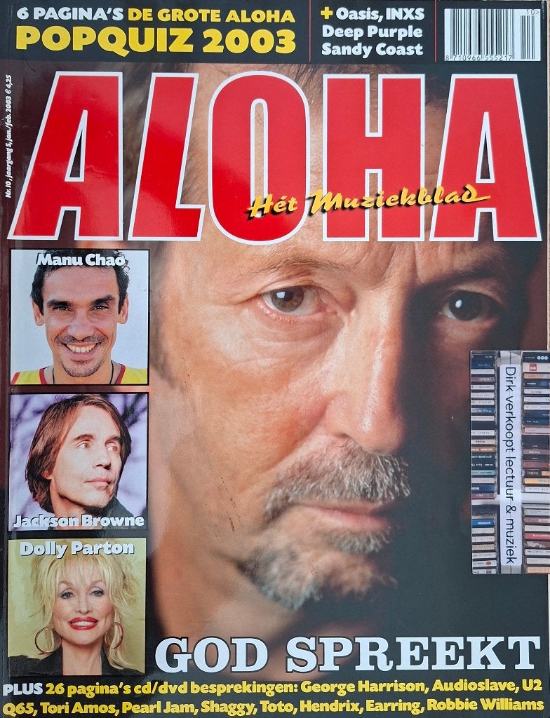 Muziekblad Aloha nr 10, 2003; Eric Clapton, Dolly Parton, Ophalen of Verzenden, Zo goed als nieuw, Boek, Tijdschrift of Artikel